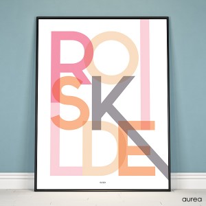 Plakat med bynavn Roskilde